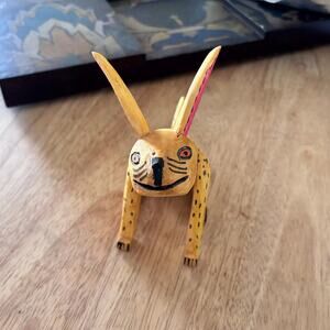 Vintage Hand-Carved Alebrije Hare • Oaxacan Folk Art Rabbit